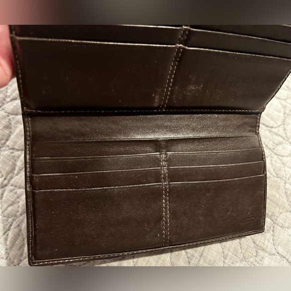 Coach Brown Logo Tri-fold wallet Used - Picture 7 of 10